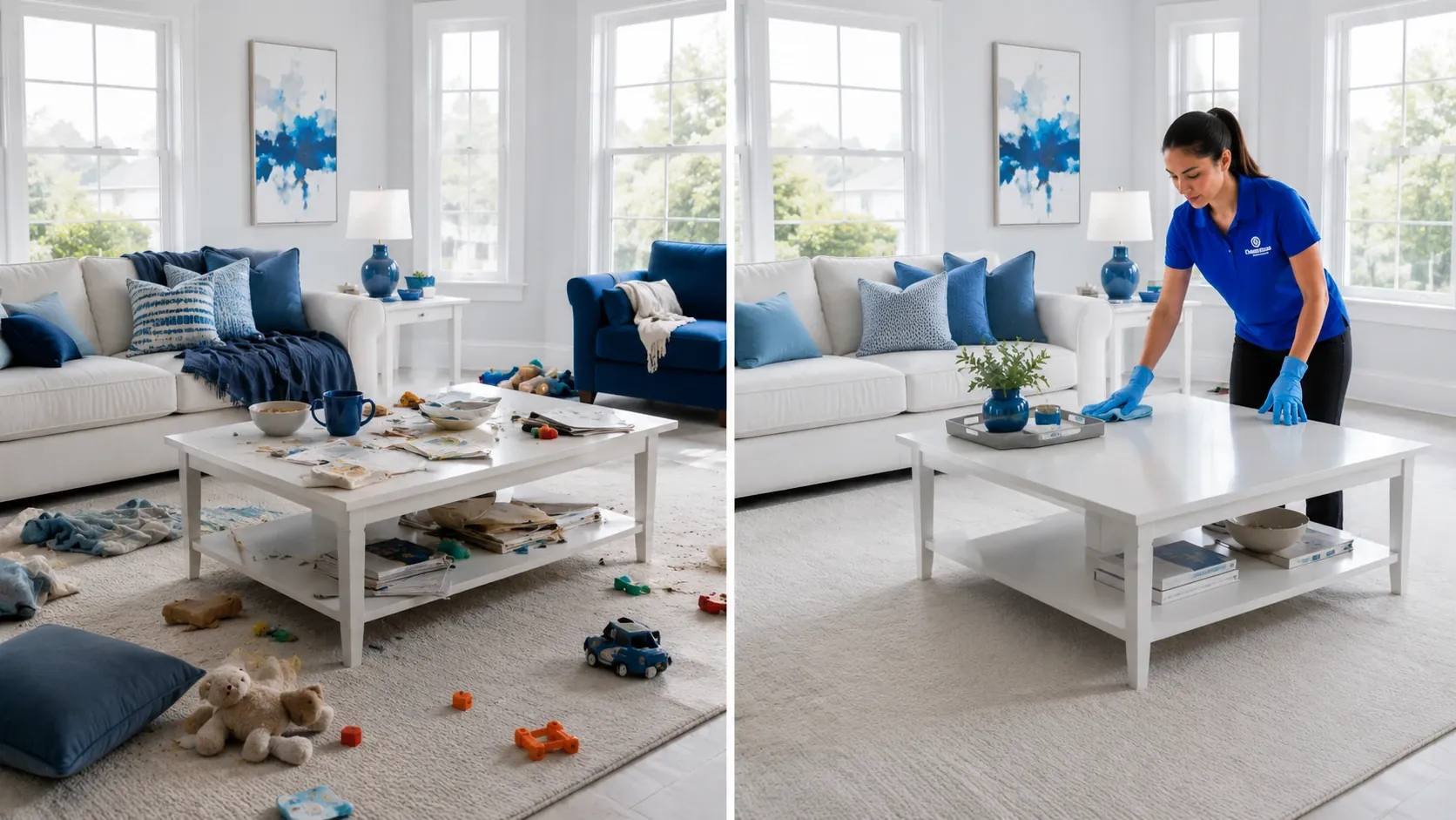 Living room before a professional cleaning by Clockwork Cleaning in Richmond, VA